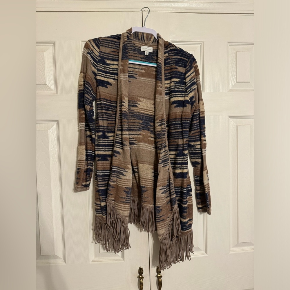 Lucky Brand Fringe Cardigan
